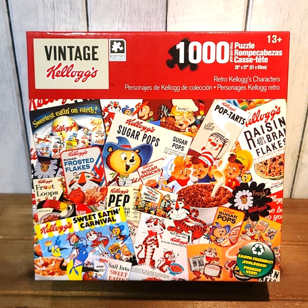 PUZZLE Game Retro Kellogs Cereal characters 1000 pc. EUC puzzle